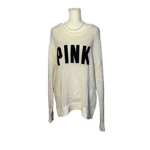 Victoria's Secret Sweaters - Victoria’s Secret PINK Off-White Acrylic Sweater